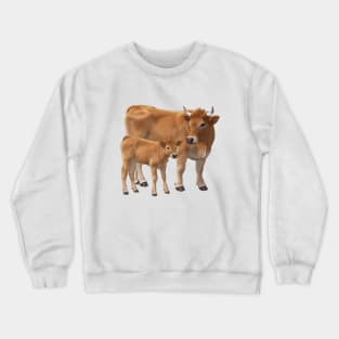 Aubrac Cow and Cute Calf Crewneck Sweatshirt